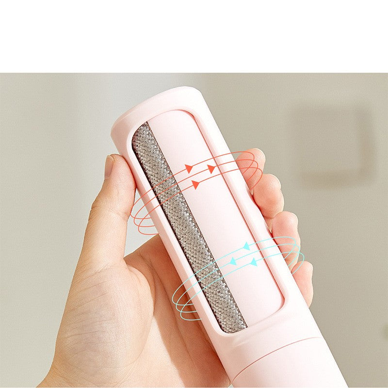 Self-cleaning pet hair brush with a rotating cleaning mechanism